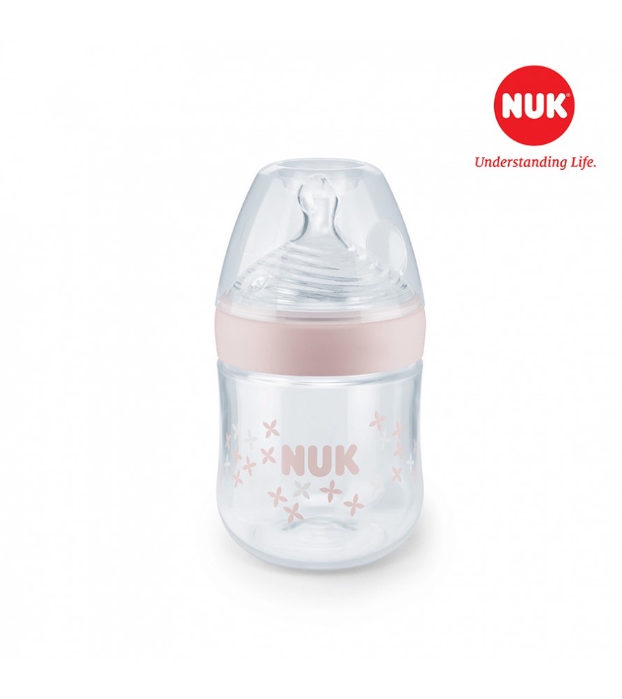 Bình sữa Nuk Nature Sense núm ti Silicone S1-M