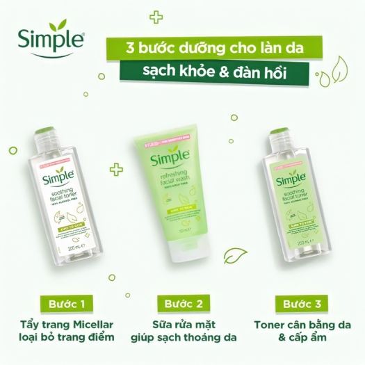 Tẩy trang Sữa rửa mặt Nước hoa hồng simple