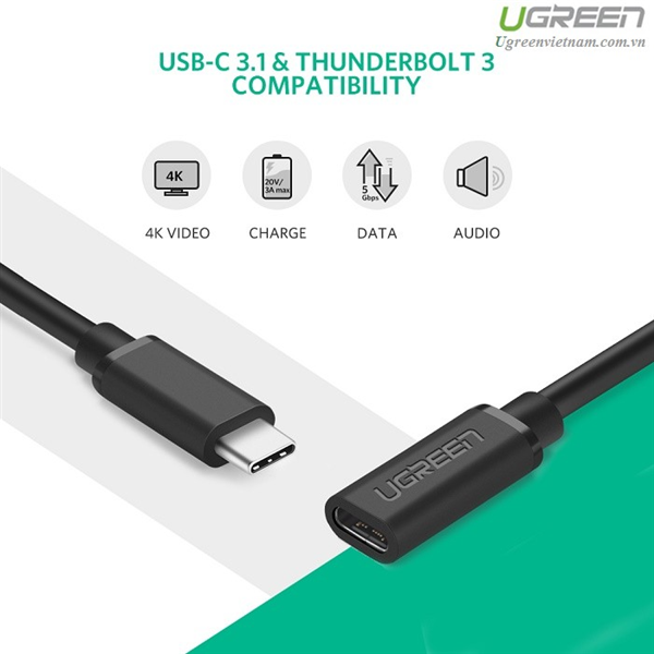 Cáp nối dài USB Type-C (Male/Female) dài 0,5m  Ugreen 40574 cao cấp