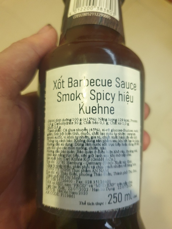 Sốt Barbecue Sauce Smoky Spicy – Hiệu Kuehne (250ml) nhập khẩu Đức