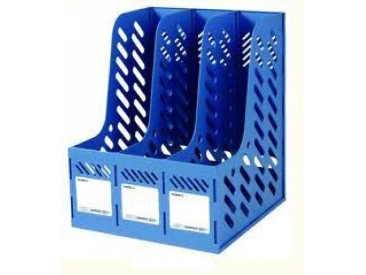 Khay kệ đựng tài liệu, hồ sơ 3 ngăn nhựa, kệ rổ xéo 3 ngăn để bàn. Do VPP Hiếu Cường cung cấp