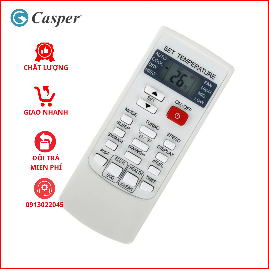 Điều khiển Điều hòa CASPER Thái Lan dòng cơ (Hàng xịn).