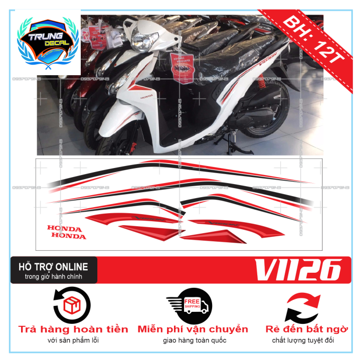 Tem rời xe vision 2016 1126 dán xe trắng