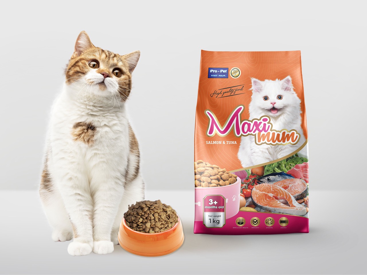 Thức Ăn Hạt Cho Mèo Maximum 1KG Vị Cá Ngừ Cá Hồi - [Nông Trại Thú Cưng]