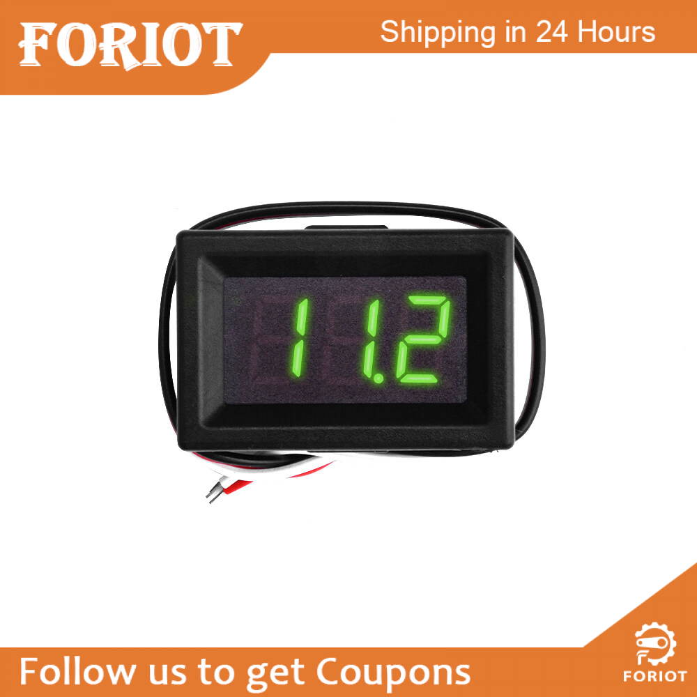 Foriot Vôn Kế Kỹ Thuật Số 0.36 Inch DC 3-30V Thiết Bị Kiểm Tra Điện Áp Đồng Hồ Đo Điện Áp 3 Dây Màn Hình LED Cho Xe Hơi Gắn Bảng Điều Khiển Động Cơ