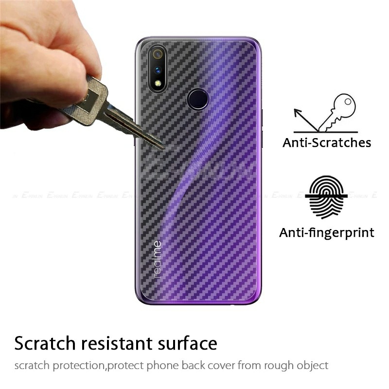 Dán lưng CarBon Realme 3 vân caro chống mồ hôi