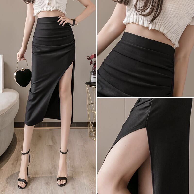 Chân váy xẻ đùi dáng dài