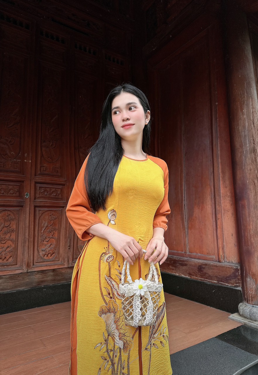 đồ lam đi chùa _ Mẫu áo dài 8 tà ( hàng cao cấp )