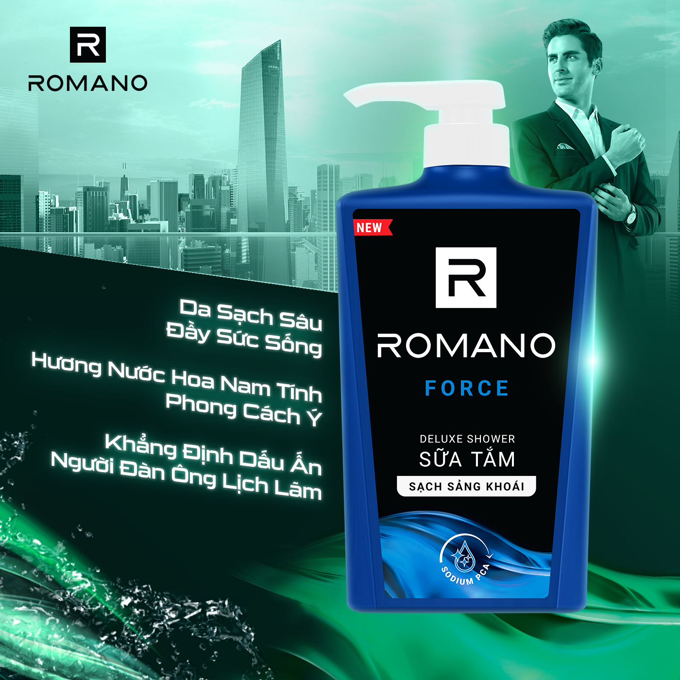 Sữa tắm hương nước hoa Romano Force 650g