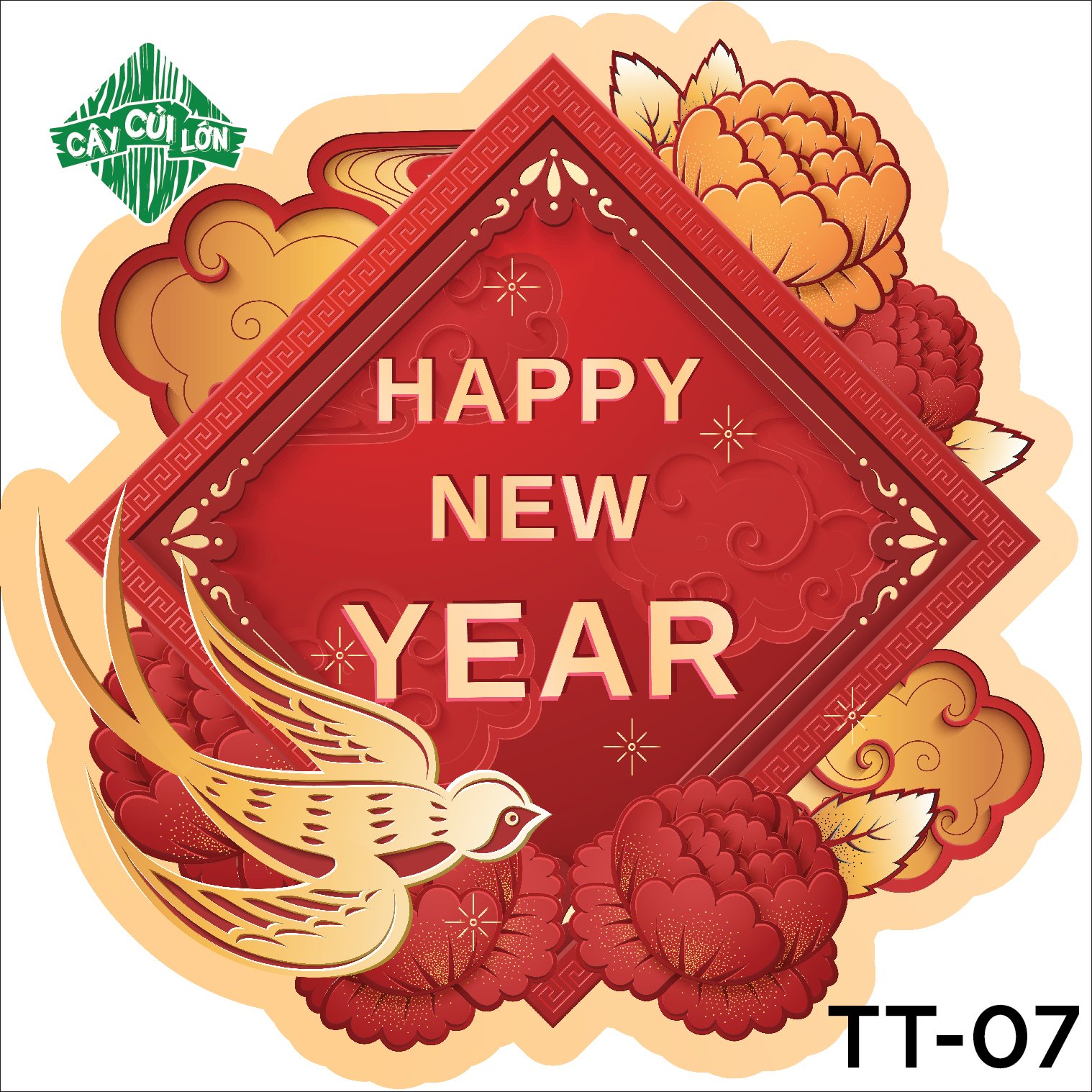 SET 10 TẤM TEM TẾT 8.5X8.5CM