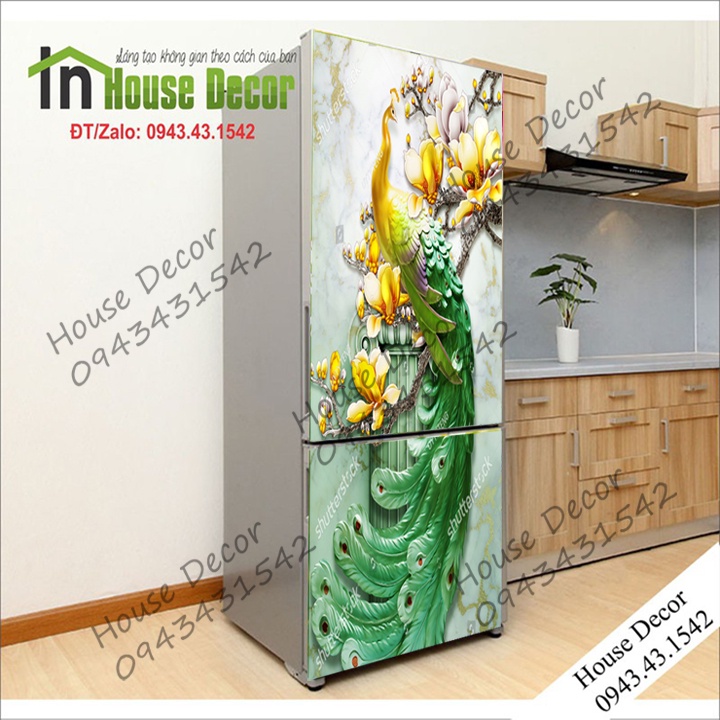 Miếng dán trang trí tủ lạnh House Decor, Chất liệu cao cấp siêu bền, chống nước, dễ dán tại nhà, phù hợp với mọi không gian - 1575423709