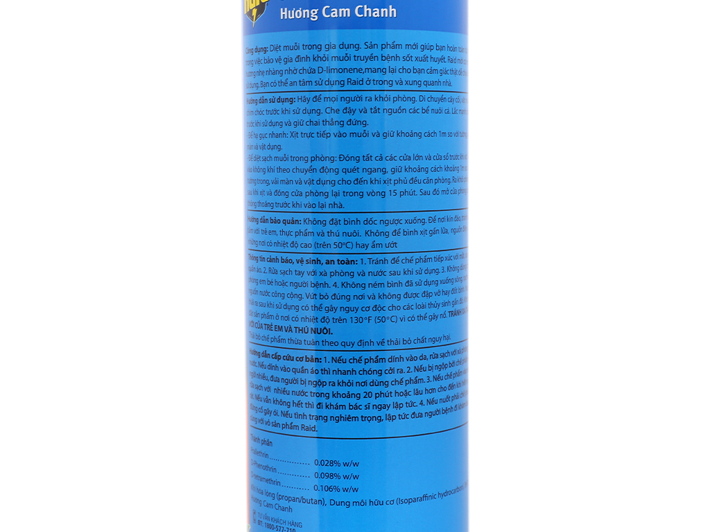 Combo 2 Xịt Muỗi Raid Hương Cam & Chanh Chai 600ML