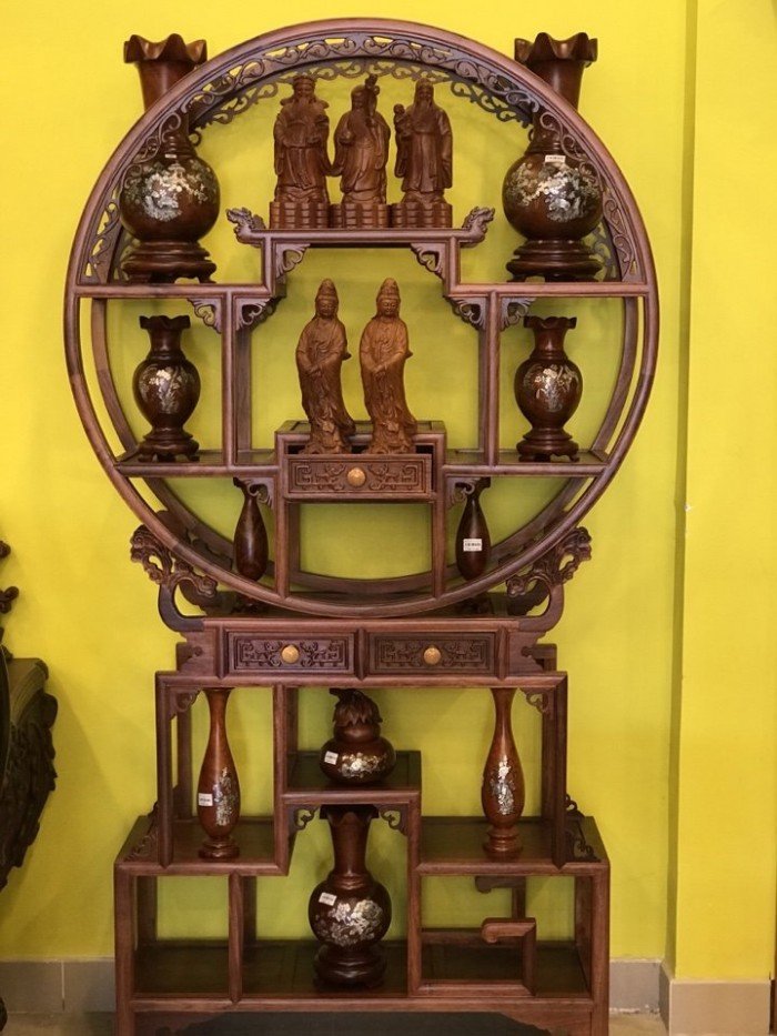 [Trả góp 0%] Tủ Bày Đồ Bình Phong thủy  Kệ trưng bày gỗ hương  kệ làm vách ngăn trang trí  kệ gỗ