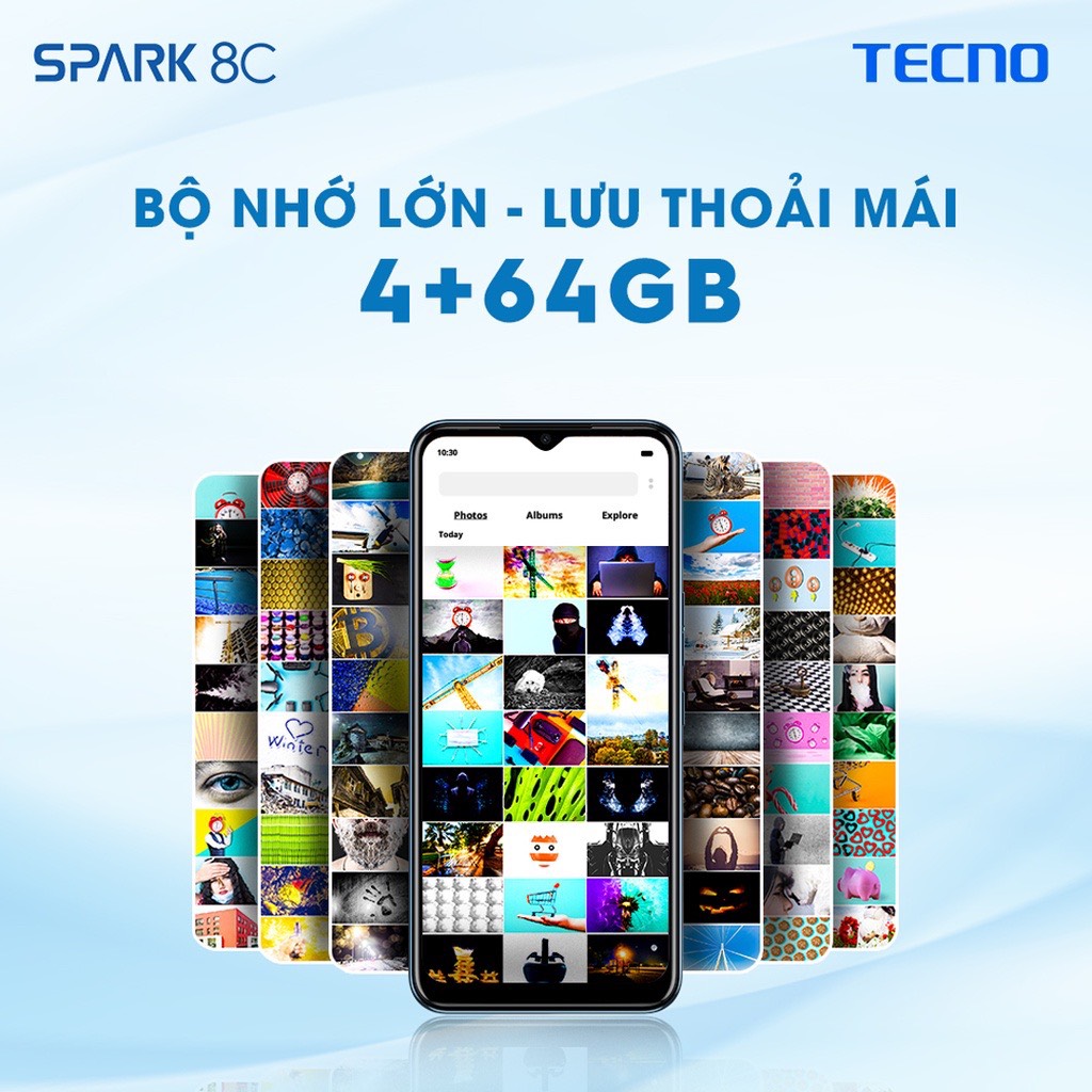 Điện thoại TECNO Spark 8C (4GB/64GB) - RAM tùy biến mở rộng tới 7GB |Pin 5000 mAh| 6.6" HD+ 90Hz - Hàng chính hãng