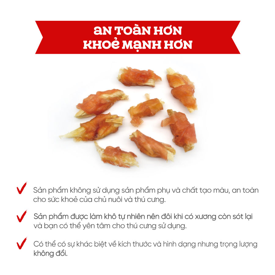 Thịt Cuộn Cá Minh Thái, Snack, Bánh Thưởng Cho Chó NATURAL CORE