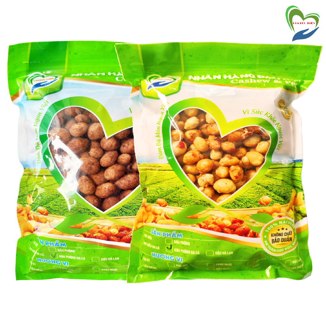 Combo 1KG Đậu Phộng Da Cá 2 Vị Tự Chọn: Rang Tỏi Ớt và Cacao Tâm Đức Thiện Combo 2 Túi ZIP Loại Túi ZIP 500GR Thực Phẩm Đóng Gói Đóng Hộp Ăn Liền đồ ăn vặt Thực Phẩm Khô Lazada bánh kẹo quà Tết