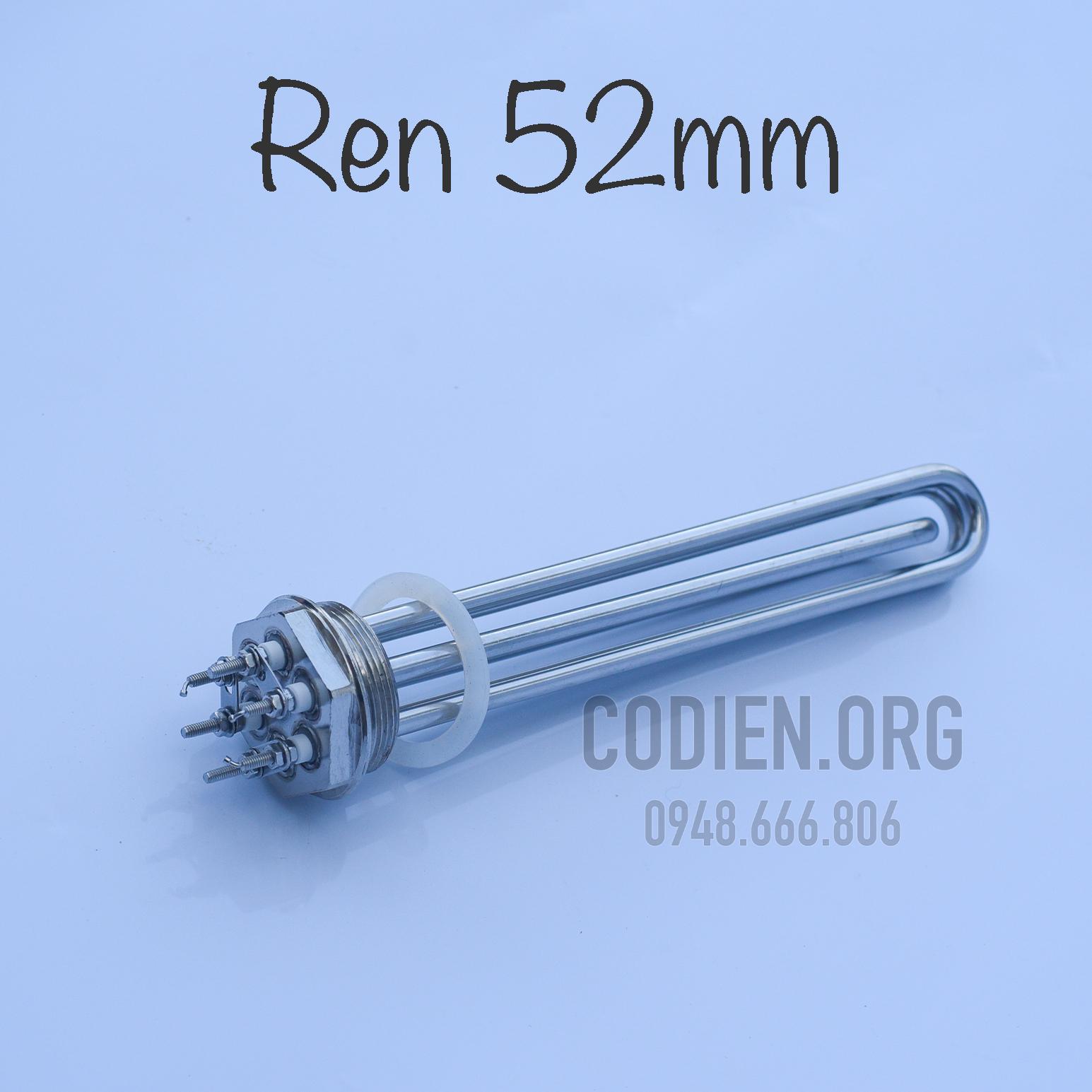 Điện trở 52mm, thanh nhiệt ren 52 đun nước, đun dầu điện áp 220v, 380v