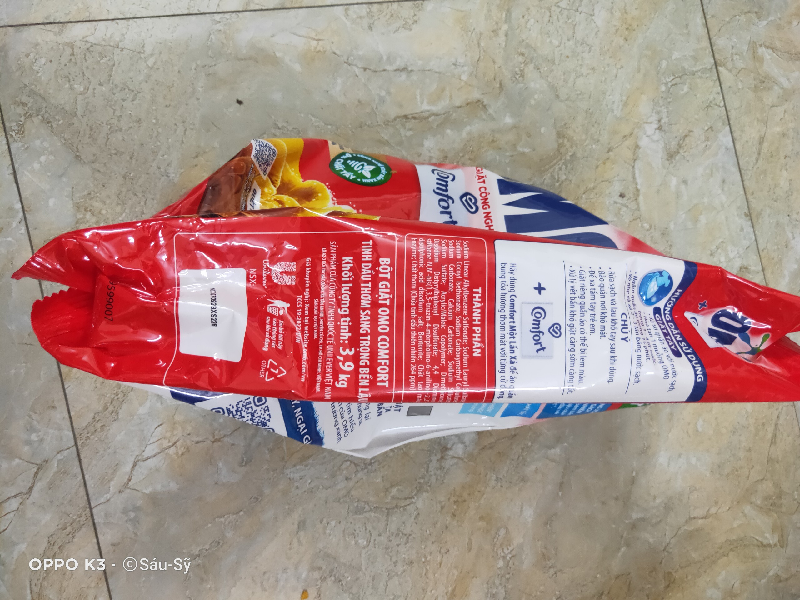 Bột giặt Omo Comfort Tinh dầu thơm 3.9 kg