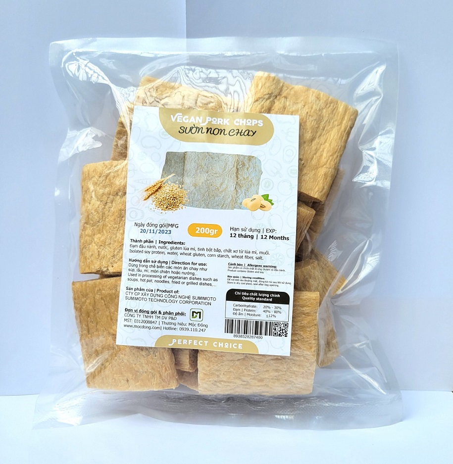 Túi 200gr sườn non chay đậu nành lúa mạch