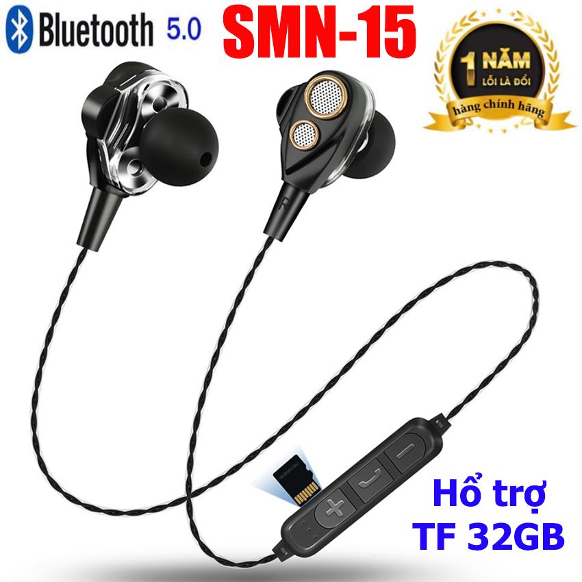 Tai nghe bluetooth loa kep siêu bass SMN-15, Tai nghe...