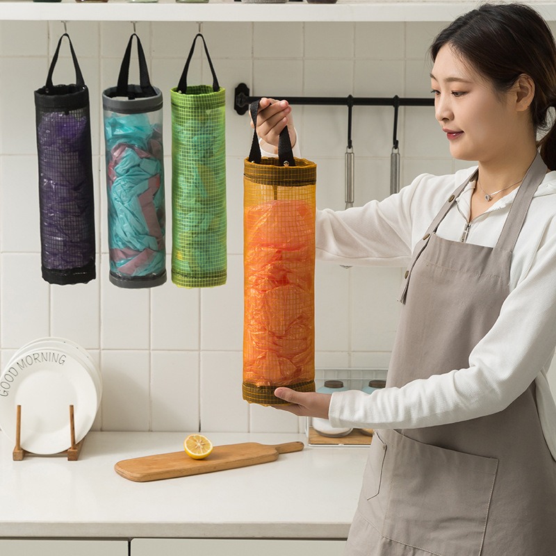 Nylon mesh bag wall mounted, nylon mesh bag wall mounted, long tube storage nylon bag