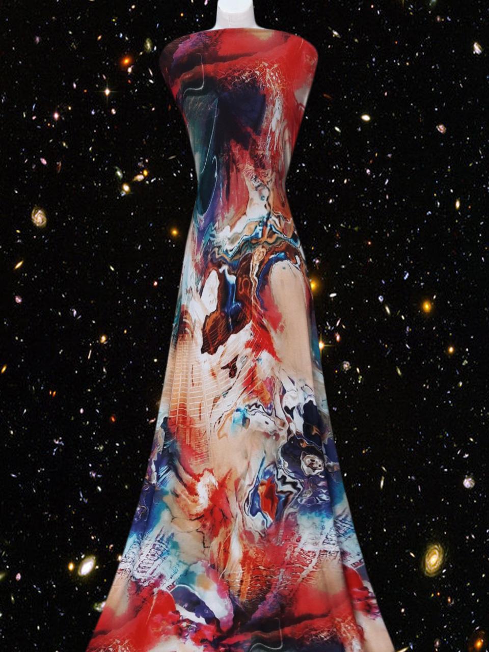 2 MET VẢI VOAN TƠ NHUNG IN 3D  CO GIÃN 4 CHIỀU (KHÔNG CẦN LÓT) - MAY ÁO ĐẦM RŨ, ÁO DÀI, ĐỒ BỘ, ÁO BÀ BA…