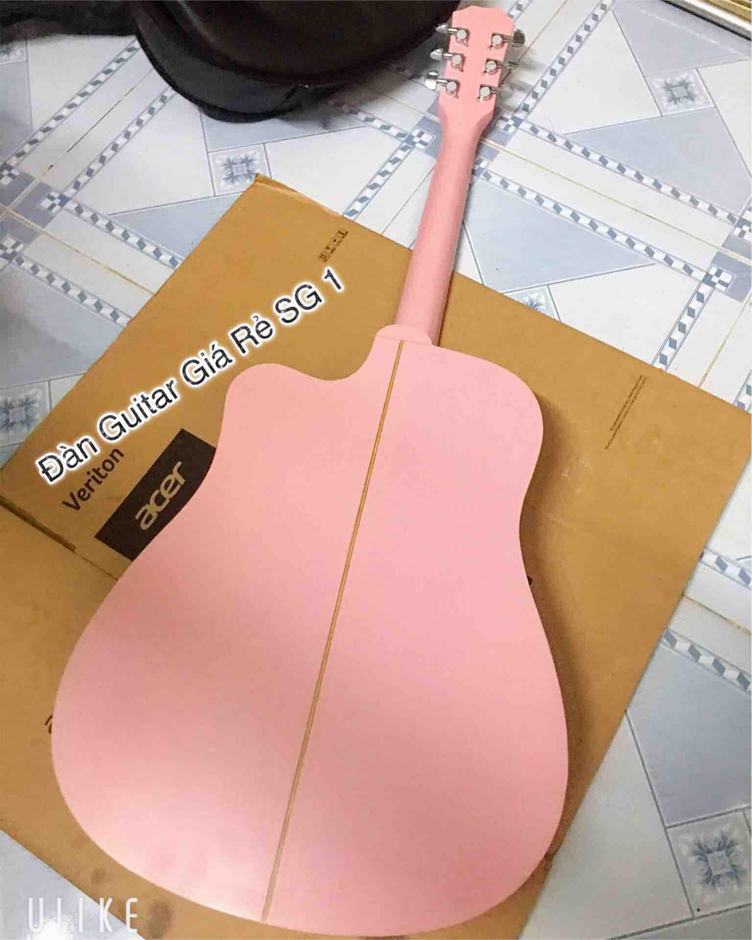 [HCM]Đàn acoustic màu hồng gỗ hồng đào