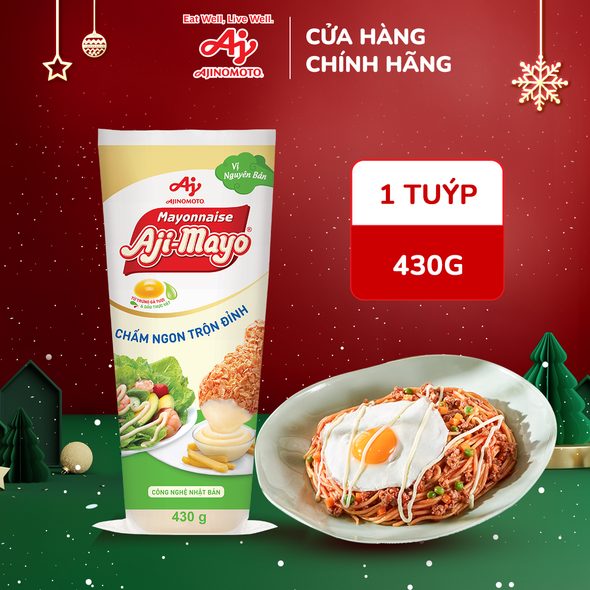 Xốt Mayonnaise Aji-mayo® Vị Nguyên Bản 430g/Tuýp