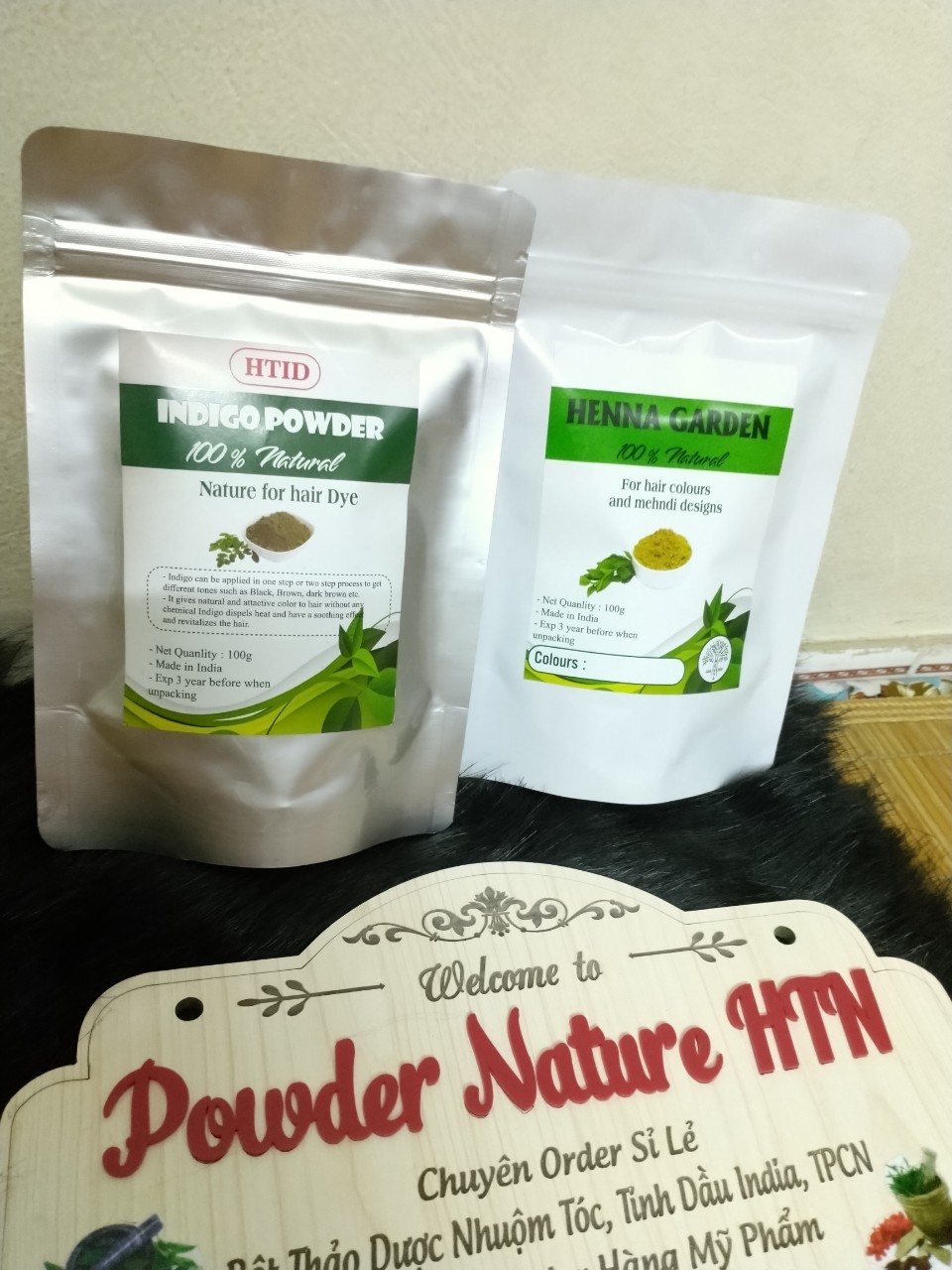 Combo powder hair dye coating silver lhenna and indigo -Indigo powder and henna powder