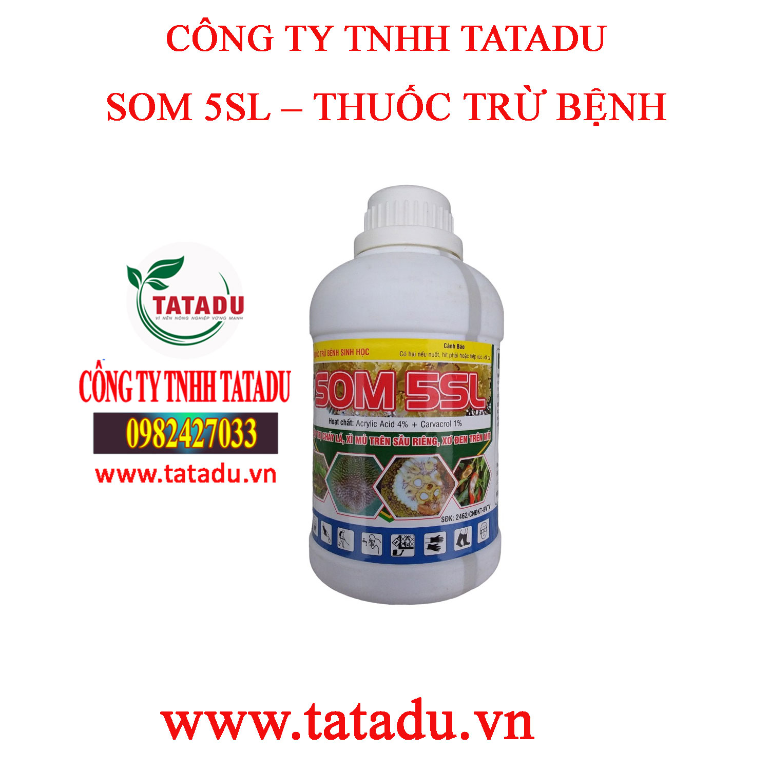 Som 5sl – trừ bệnh cháy lá, thối trái, xì mủ sầu riêng, xơ đen mít, mốc xám, sương mai chai 450ml