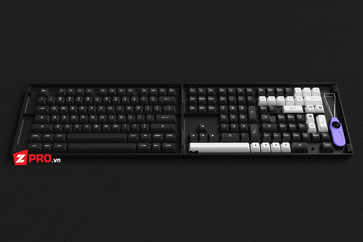 Bộ Keycap AKKO White On Black - ASA Profile (158 Phím)