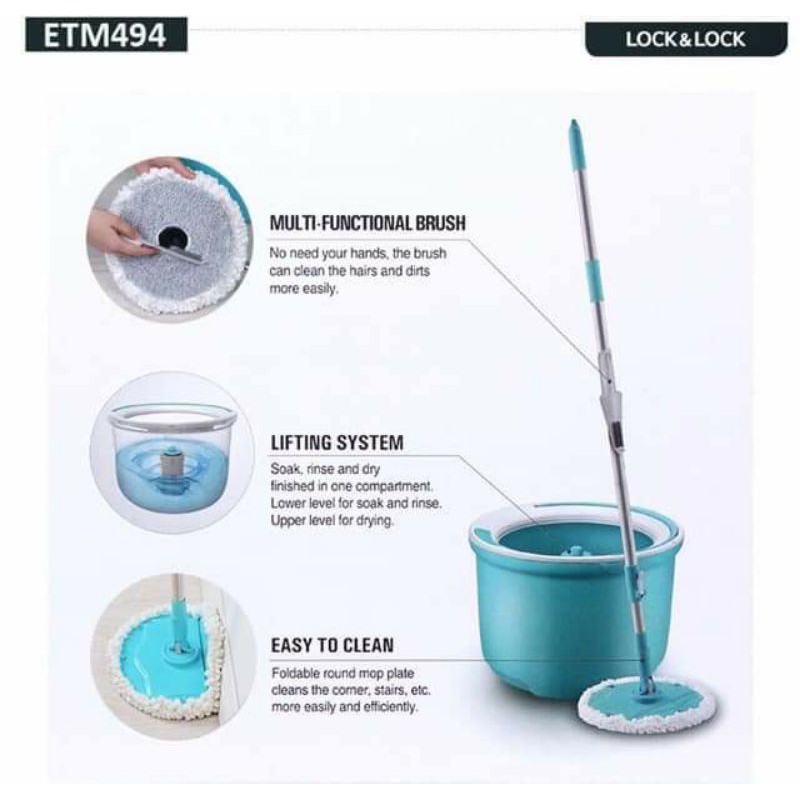 Bộ Lau Nhà Mini Lock&Lock ETM494 (hàng chính hãng)