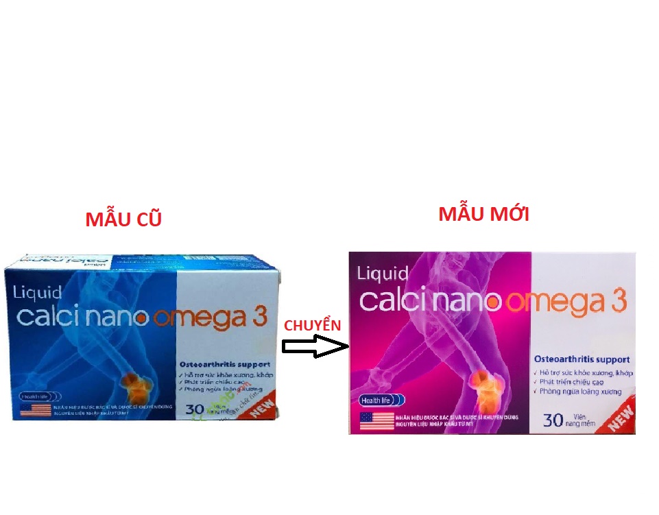3 hộp Viên uông CALCI NANO OMEGA3 - Hỗ trợ sức khỏe xương khớpvà phòng ngừa loãng xương - bổ sung canxi cho cơ thể