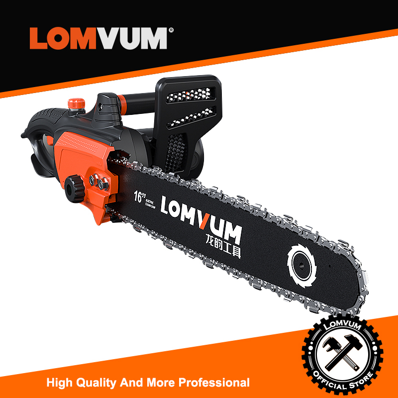LOMVUM 12/16 Inch Chainsaw Electric Chain Saw 6000W Garden Power Tools AC 220V Wood Cutting Rotary Saw with Blade Garden Tools