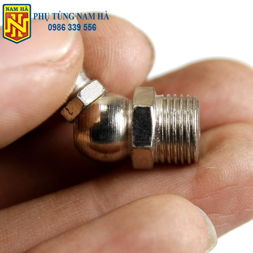 (Loại tốt) - 5 Vú bơm mỡ bò M10 cong 45