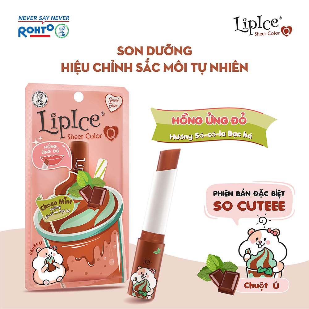 Son dưỡng Lipice Sheer Color Q Choco Mint 2.4g (Sô-cô-la Bạc hà)