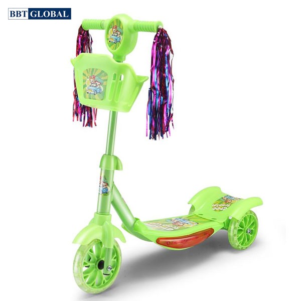 Xe trượt Scooter 3 bánh BBT Global cho bé 2-5 tuổi, tải trọng tối đa 30kg, dễ dàng bẻ lái, Bảo hành 6 tháng