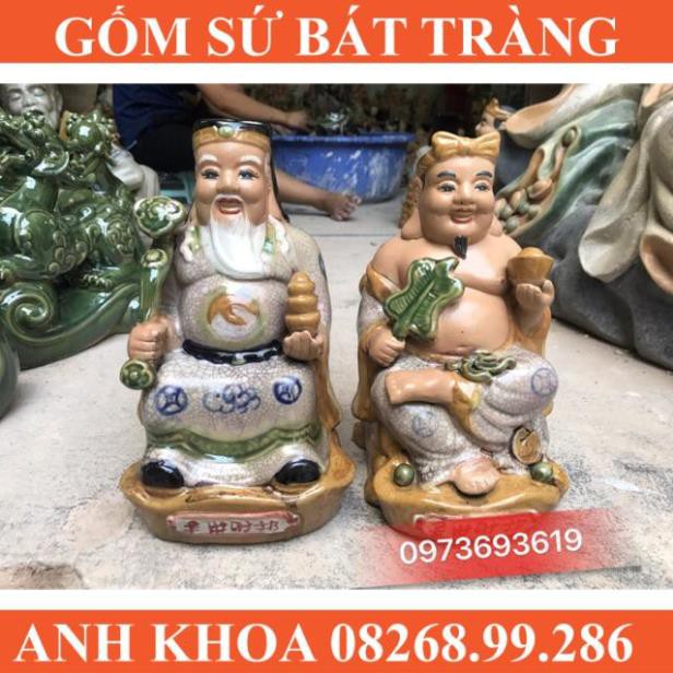 Tượng thần tài thổ địa cao 22cm Bát Tràng - Gốm sứ Bát Tràng Anh Khoa