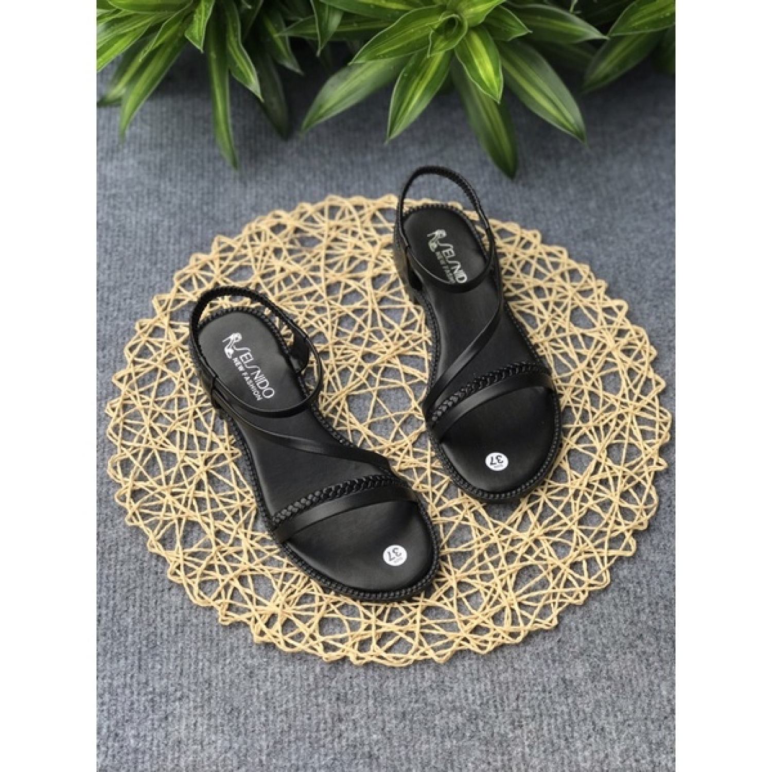 Giày sandal, dép xăng đan nữ dây chéo thắt bính