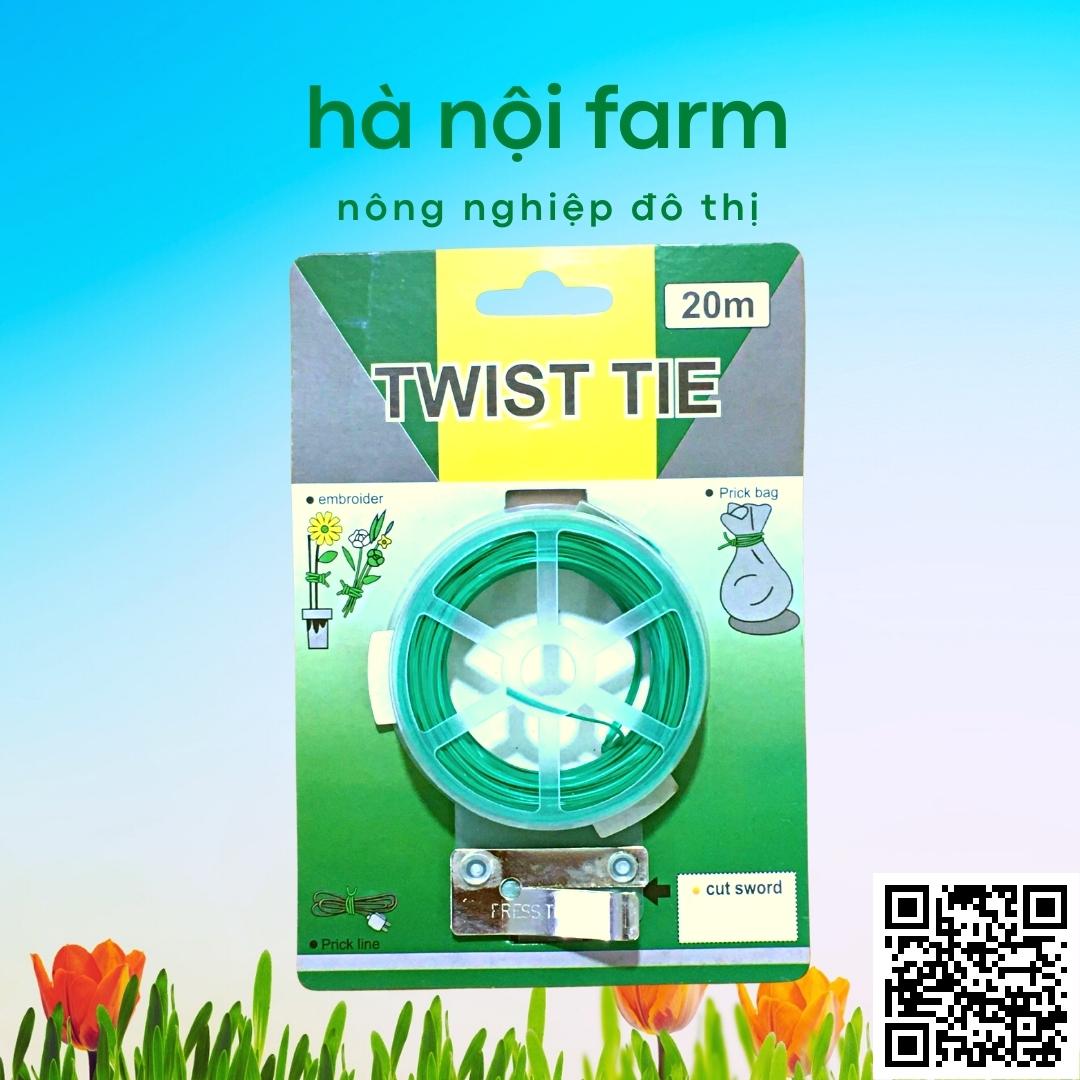 Cuộn dây cột lan bọc nhựa (kèm đầu cắt) TWIST TIE – Cuộn 50m