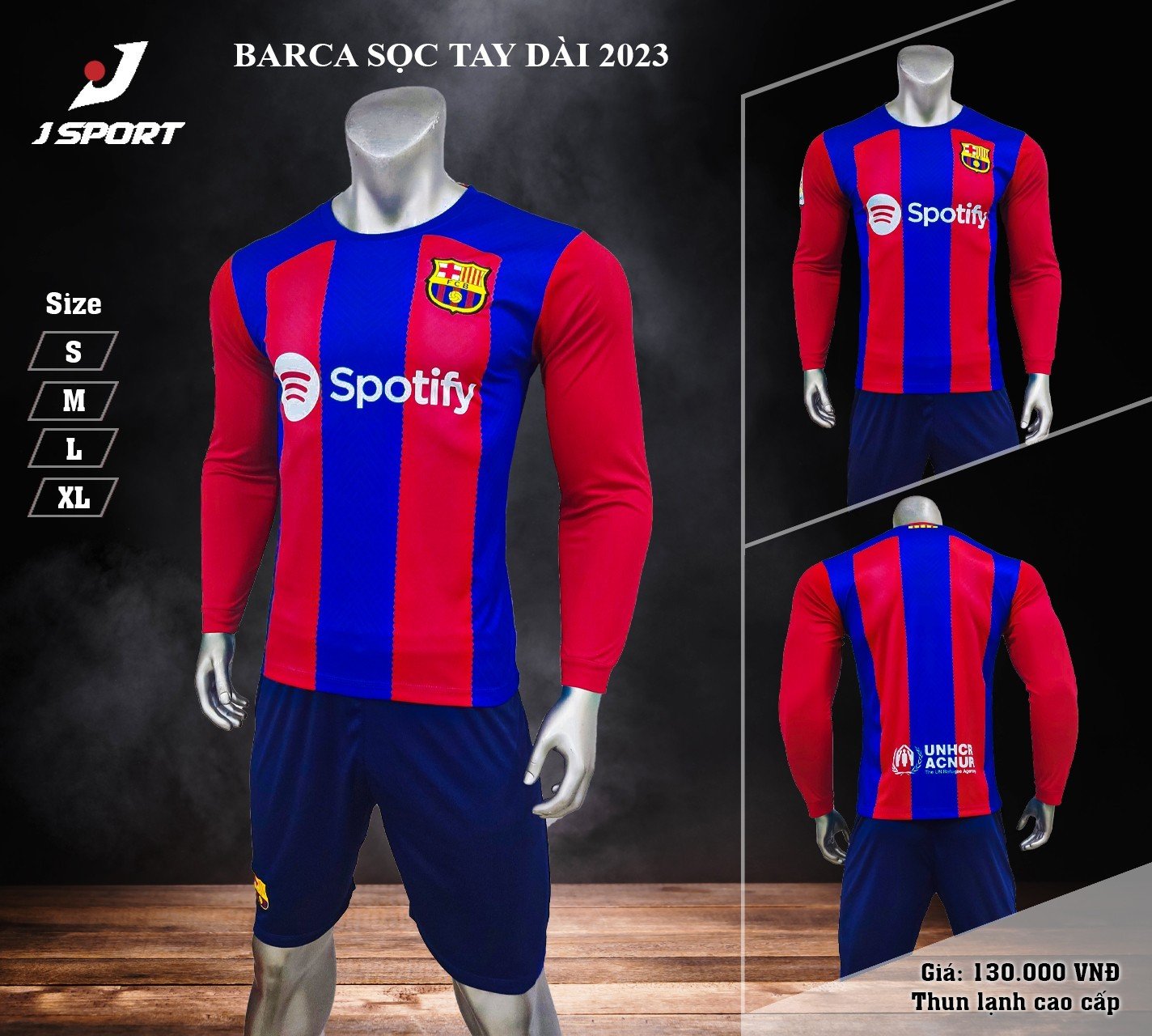 Quần Áo Bóng Đá BARCENOLA dài tay 2023 quần áo đá bóng thun lạnh cao cấp