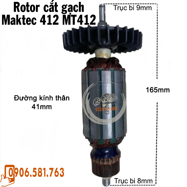 Rotor cắt gạch maktec 412 mt412 dây đồng 220v - tặng chổi than