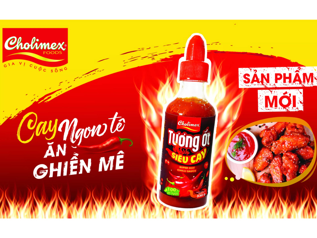 ( combo 4 chai) Tương ớt siêu cay Cholimex 330gr