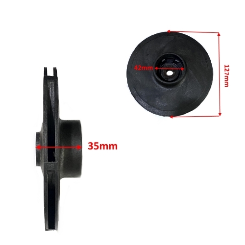 Cánh quạt máy bơm nước đầu con lợn trục 10mm cánh 127mm