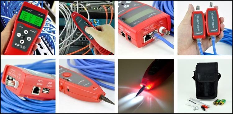 Máy test mạng NF-388 đo số mét cáp (Đỏ)