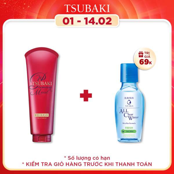 Kem xả dưỡng tóc bóng mượt Tsubaki premium moist treatment 180g cao cấp