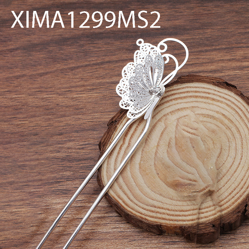 Cán trâm cài tóc họa tiết bươm bướm 3 lớp phong cách cổ trang dùng búi tóc cosplay cổ phục việt phục