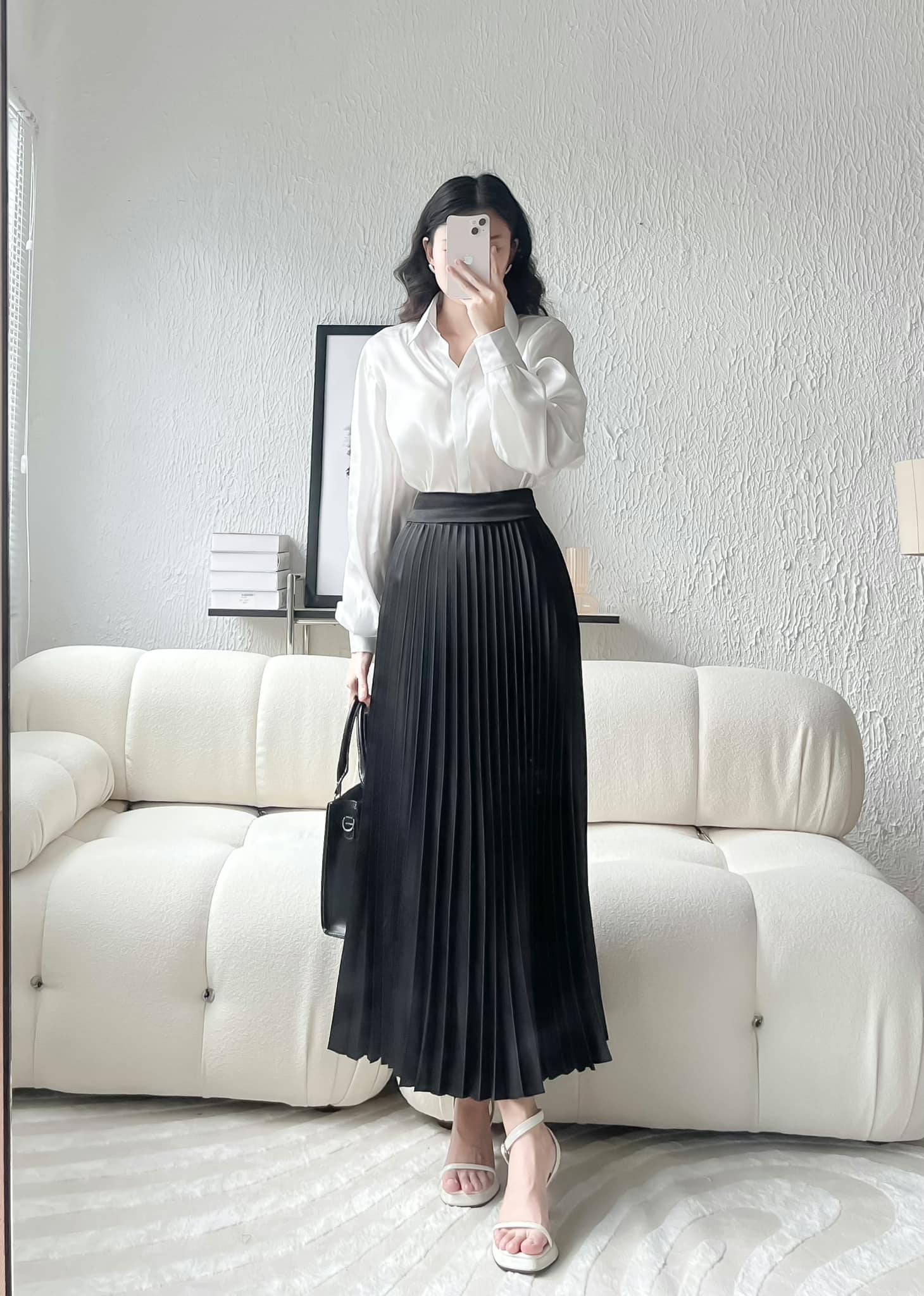 VELLE DESIGN áo sơ mi lụa tơ Celline chất lụa tơ organza cao cấp không nhăn.