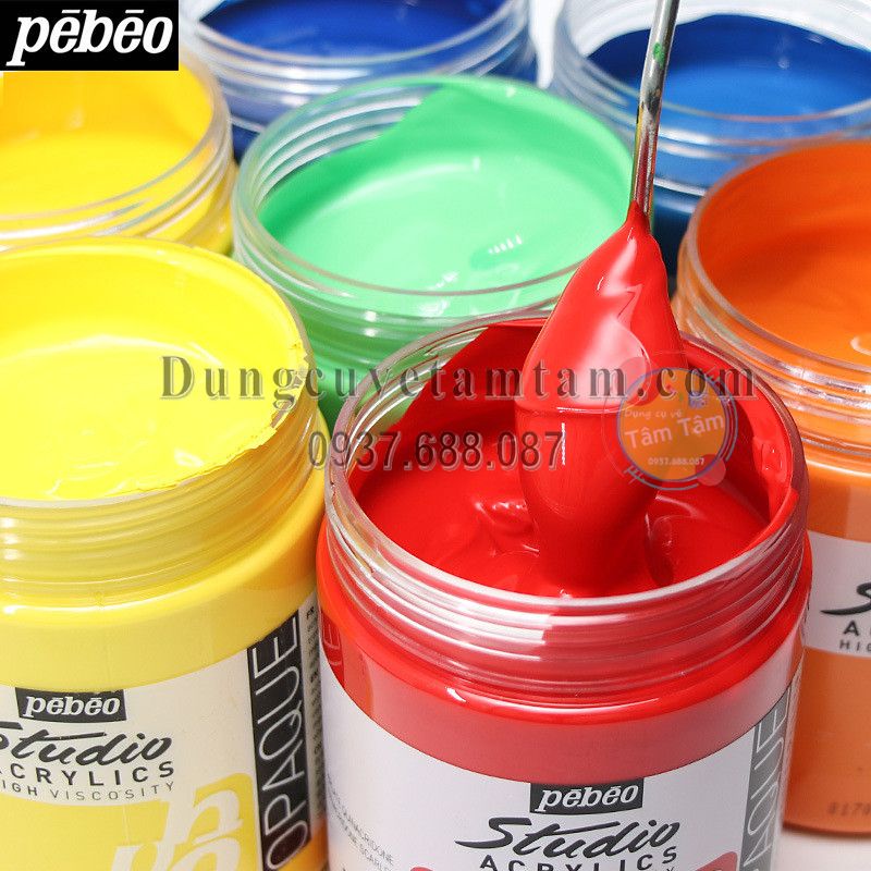 -Màu acrylic Pebeo 500ml, studio acrylics Pebeo 500ml