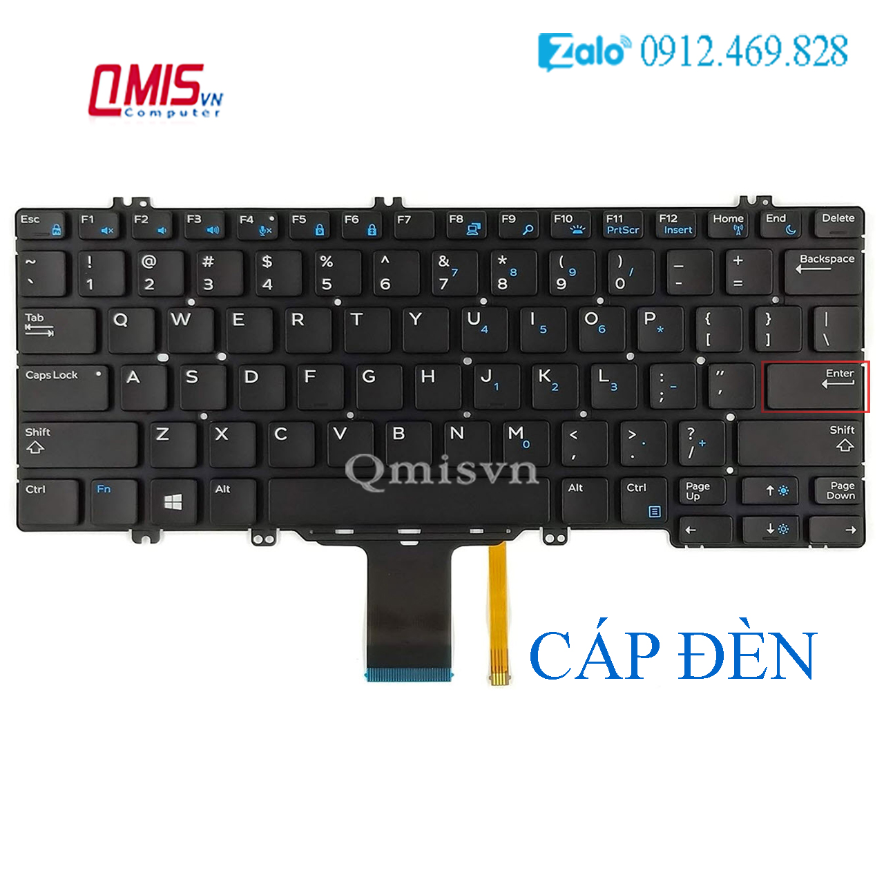 Bàn phím laptop Dell Latitude 5280 5288 5289 7280 7290 7380 7390, E5280 E5288 E5289 E7280 E7290 E7380 E7390 - CHUẨN US